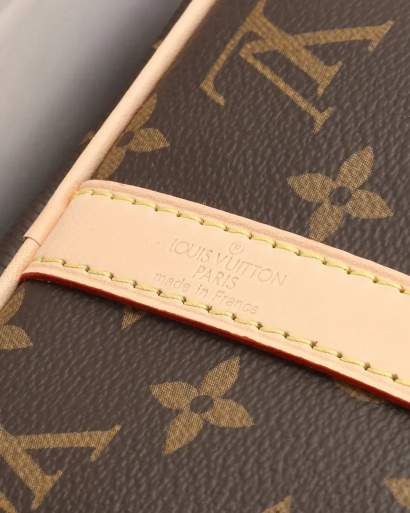 Brown Monogram Speedy-Inspired Boston Bag — strap detail view