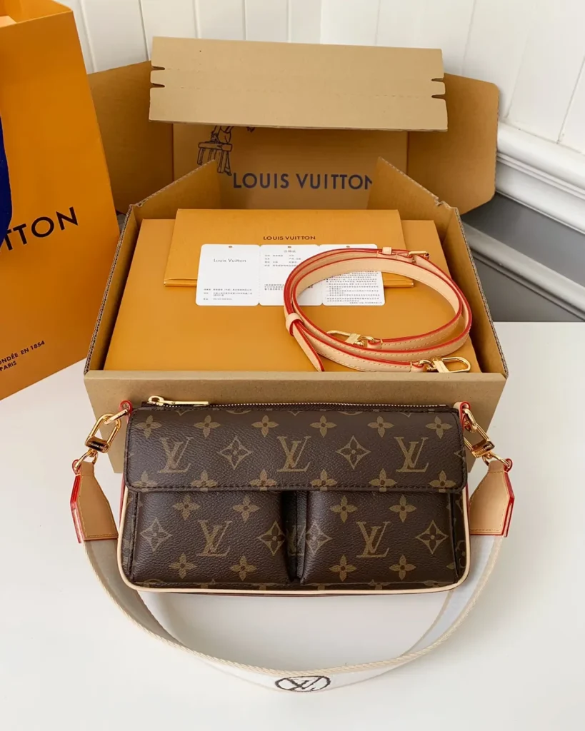 Brown Monogram Front-Pocket Shoulder Bag — front view