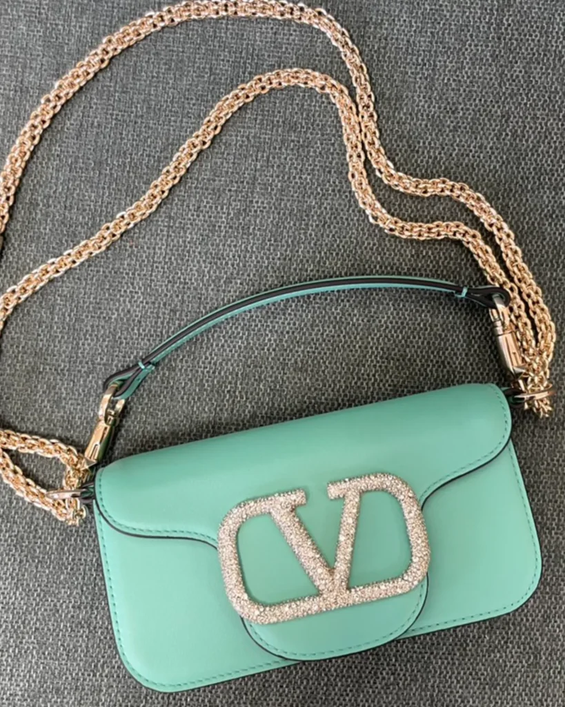 Mint Green Stone-Detail Flap Shoulder Bag — front view