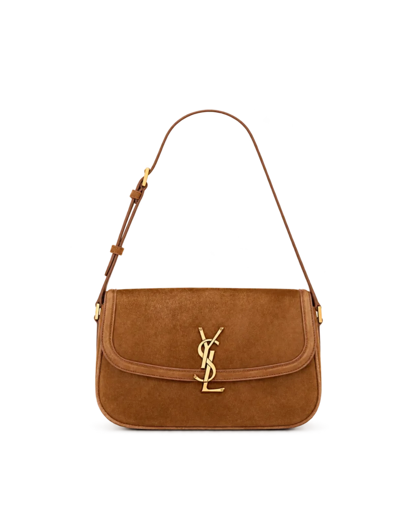 Tan Textured Curved-Flap Shoulder Bag — main view