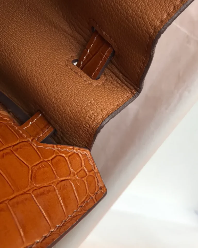 Birkin-Inspired 25 Gold Tan Mixed-Texture Tote, interior handle attachments