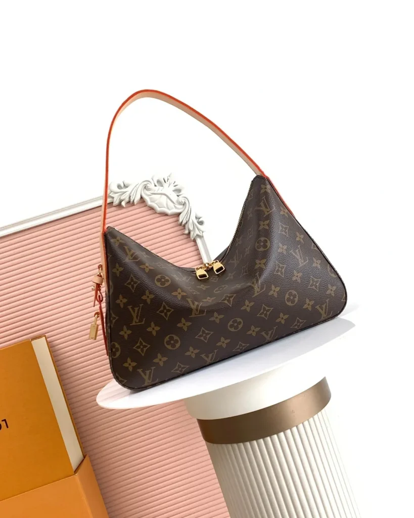 Brown Monogram Slouchy Hobo — front view