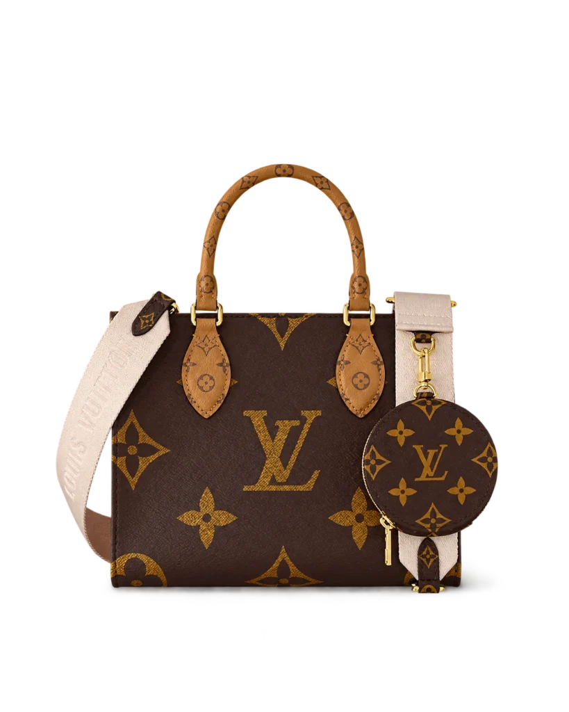 Brown Giant Monogram Tote with Round Pouch — main view
