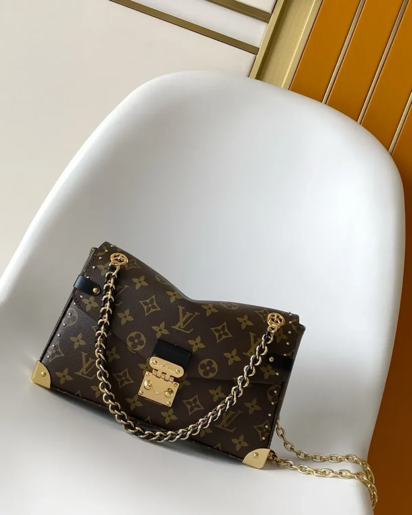 Brown Monogram Chain Flap Bag — front view