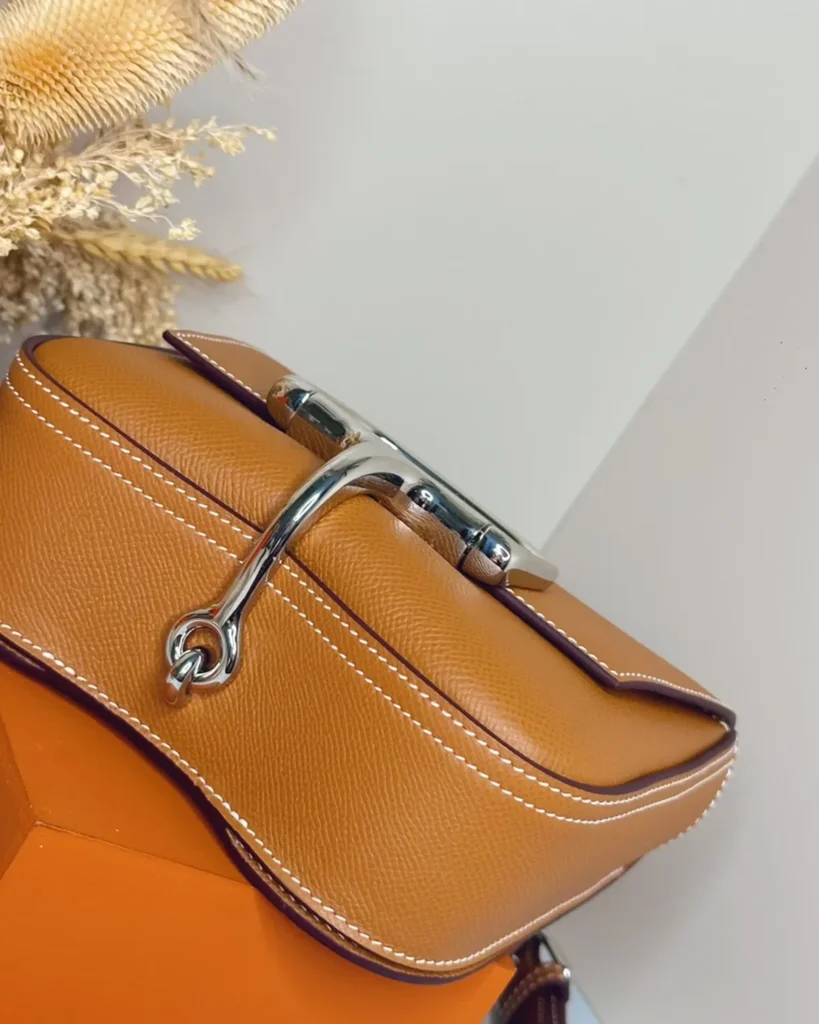 Della Cavalleria-Inspired Gold Mini Saddle Bag, base view