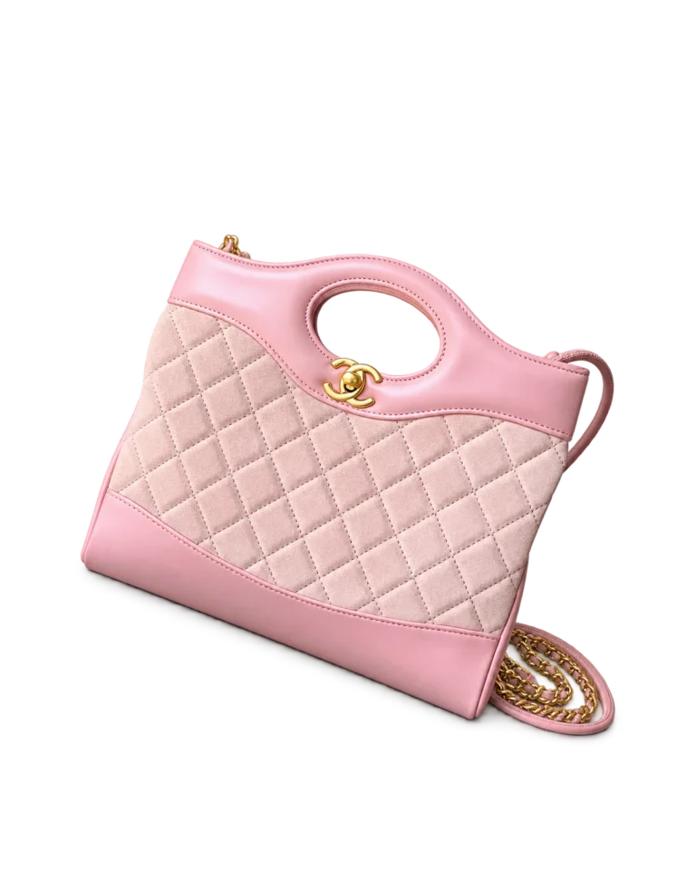 Pink Quilted Cutout-Handle Tote — main view