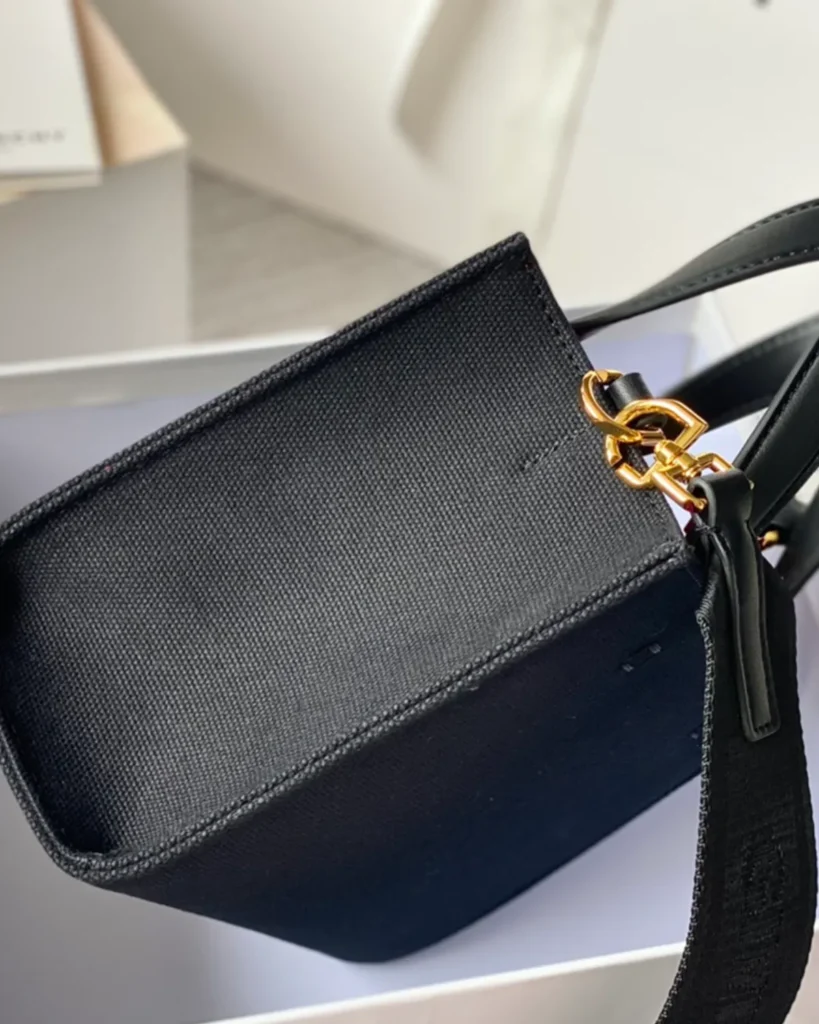 Black Logo Box Shopper — side